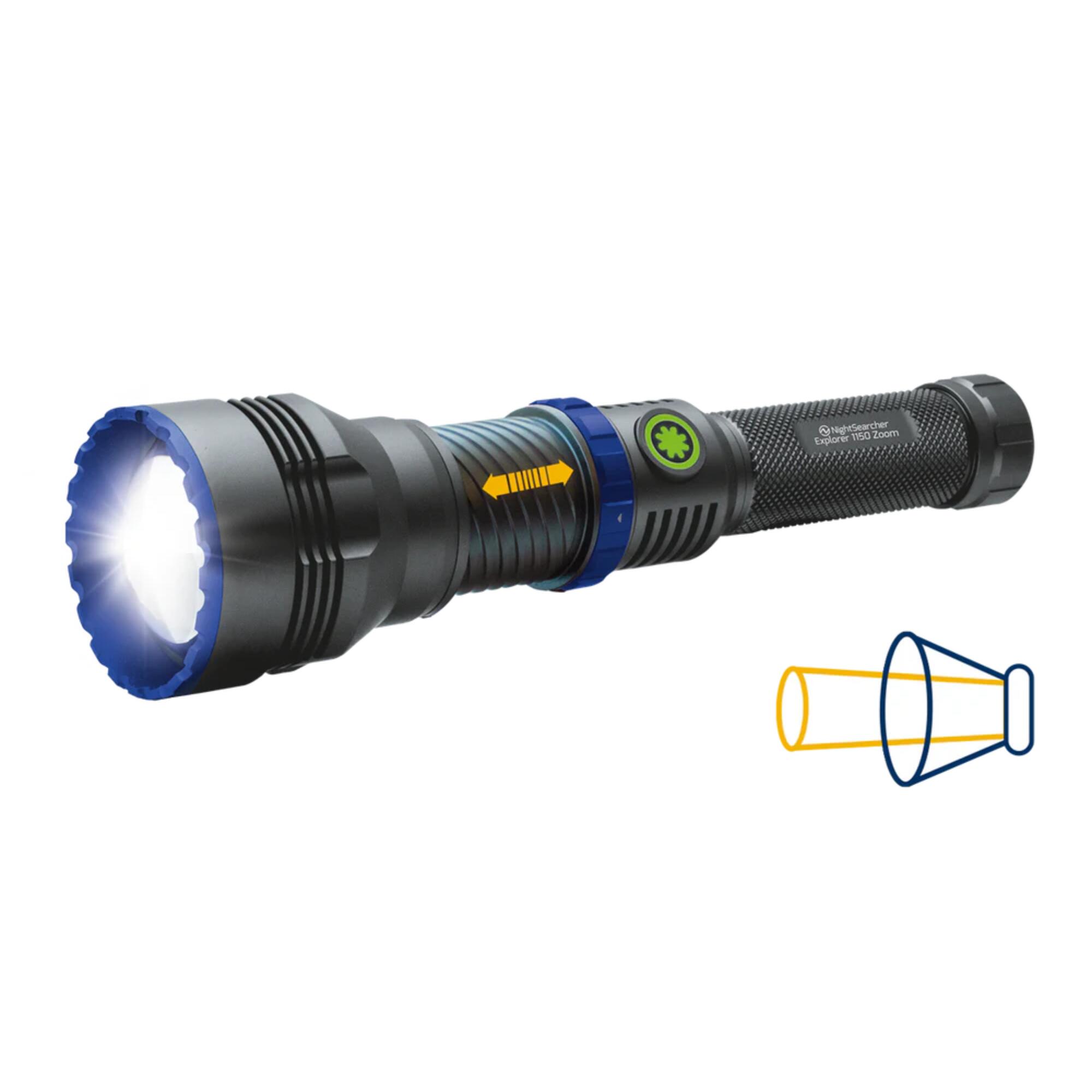 Explorer 1150 Zoom - Rechargeable Lightweight Zoom Flashlight with