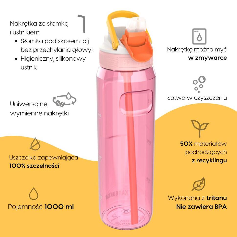 Bidon na wodę butelka bez BPA Kambukka Lagoon 1000ml Sunny Melon