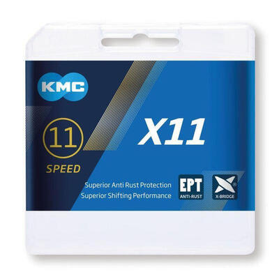 Kmc x11 ept fietsketting - 118 schakels - grijs