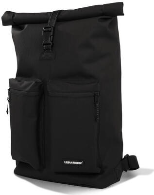 Gerecyclede shopper fietstas rolltop backpack 20 liter 34 x 13 x 46 cm - zwart