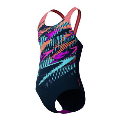 Speedo meisjes badpak digi placement splashback navy/blauw