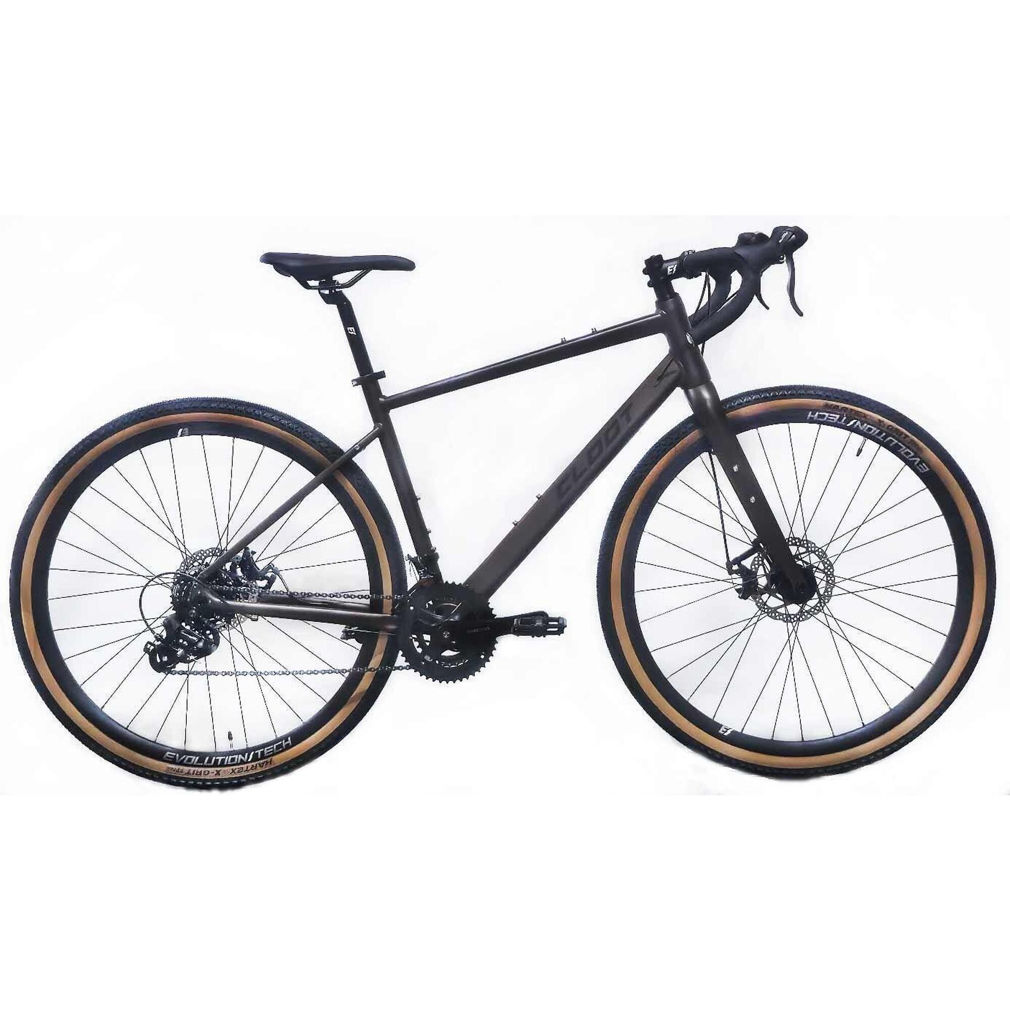 Cloot Bike - Vélo Gravel Shimano A70 2x7 Cloot Xland 700 - Vélo Gravel - Marron - 40 M - Decathlon