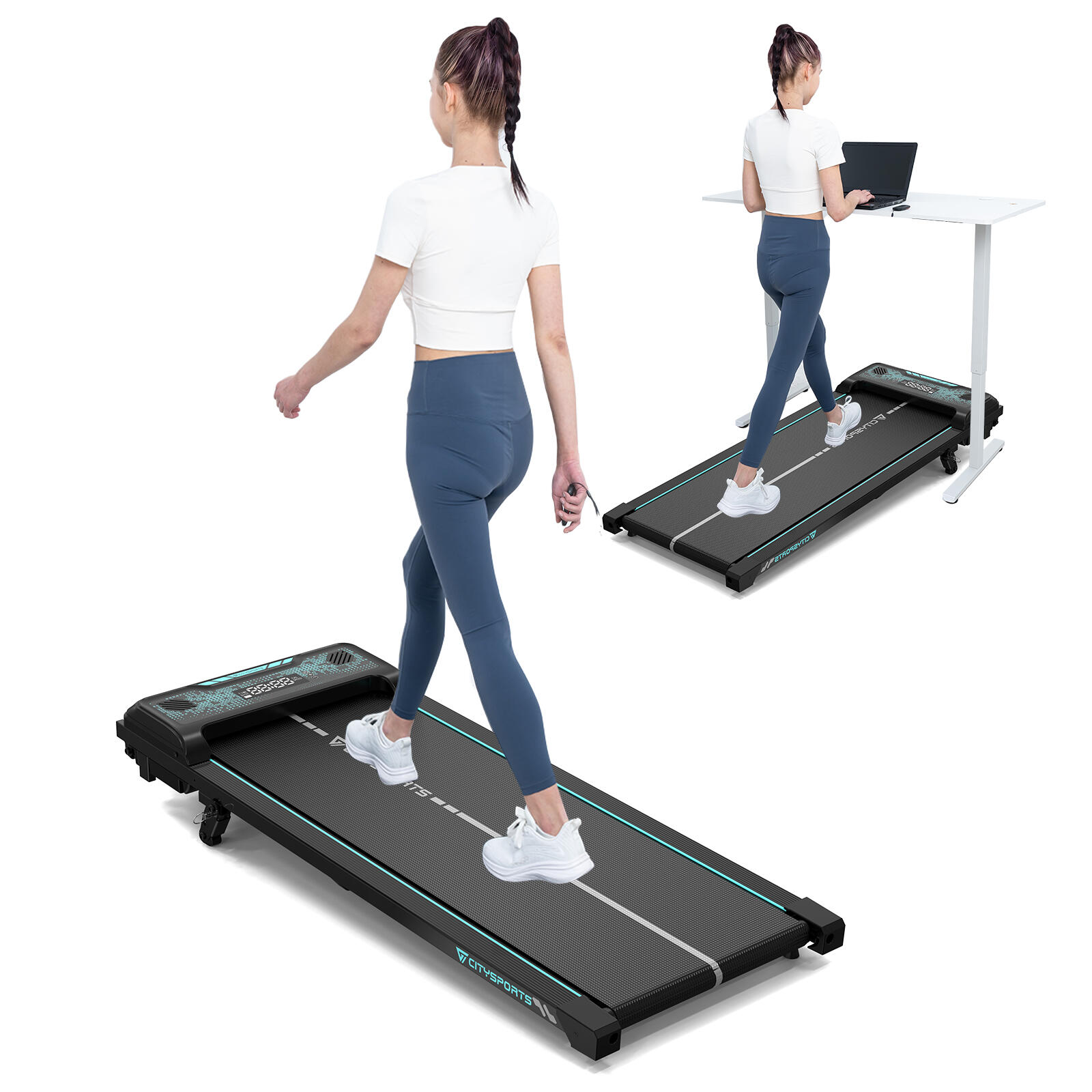 CITYSPORTS Treadmill Tilt up to 10%-3 Positions.6.0km/h,Bluetooth