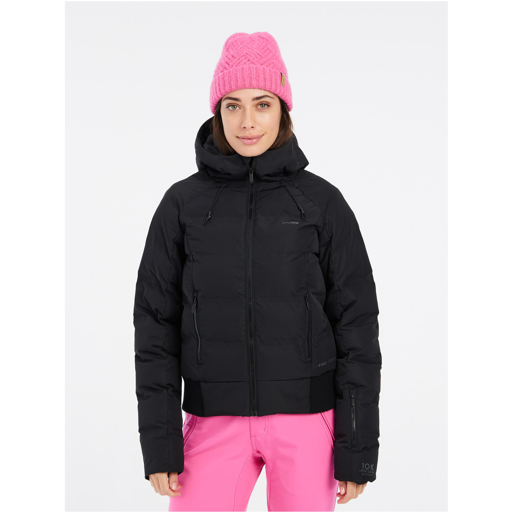 Protest - Doudoune De Ski À Capuche Femme Protest Alysumi - Doudoune Synthétique - Noir - 48 Xl - Decathlon