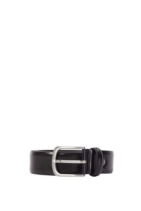 riem - casual - heren - 100% leer - zwart