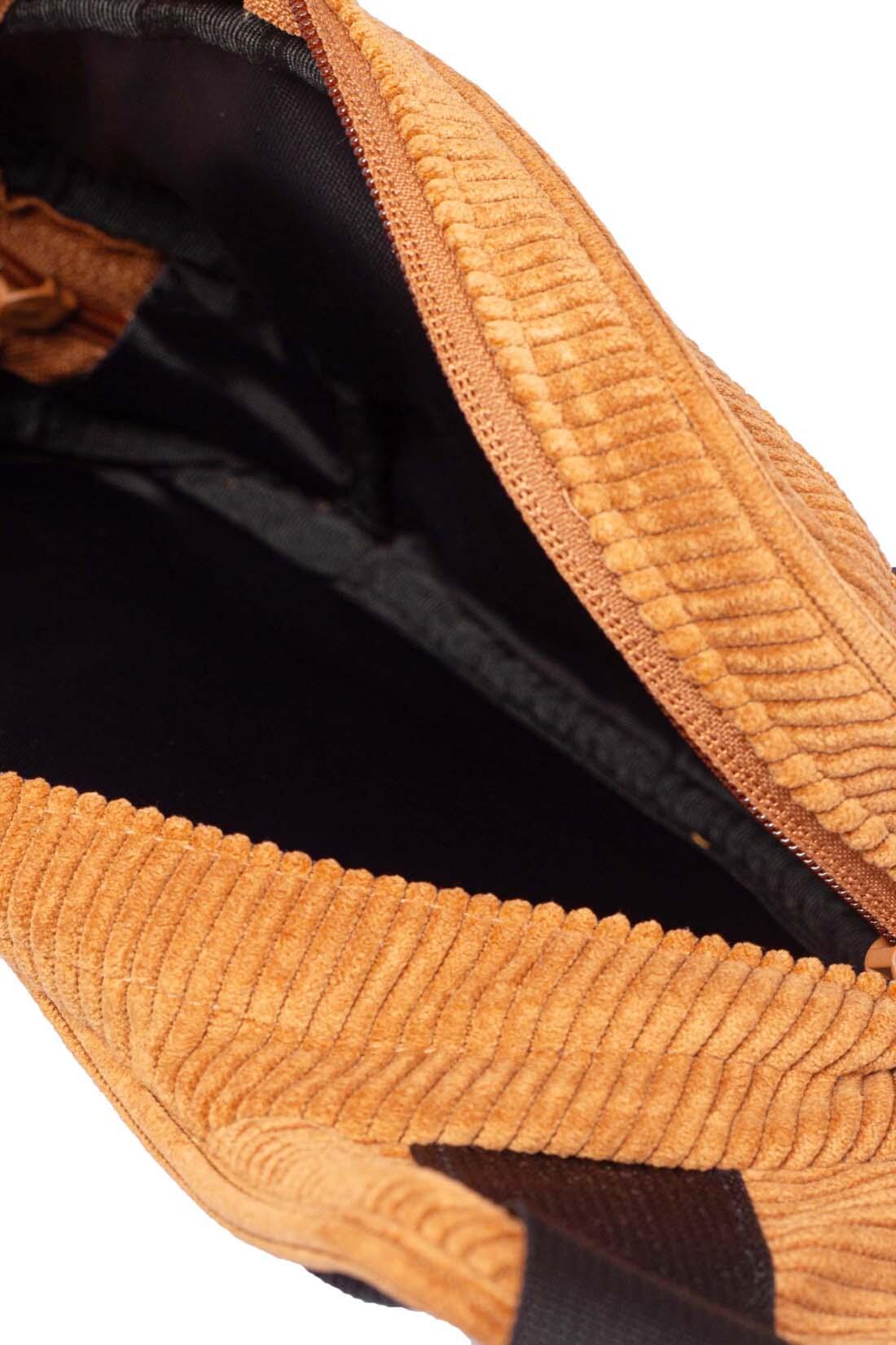 Marsupio unisex in velluto a coste con patch logo 5/6