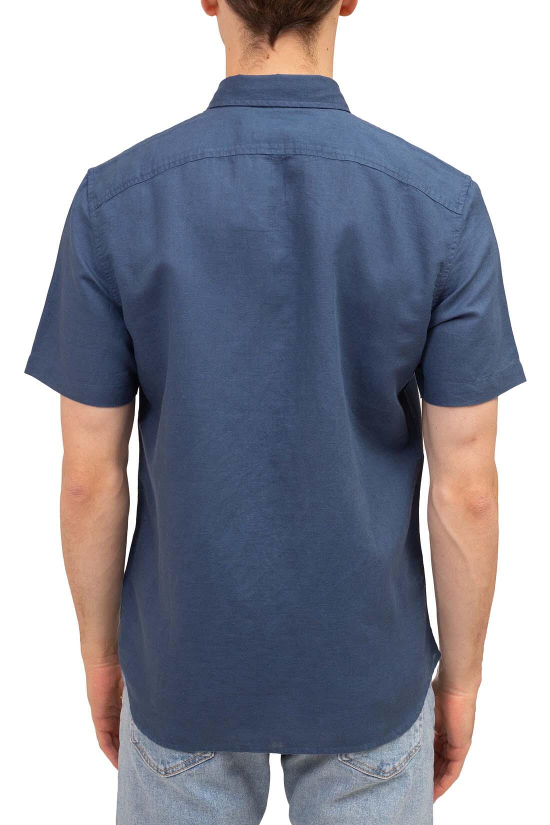 Camicia uomo slim in misto lino 3/4