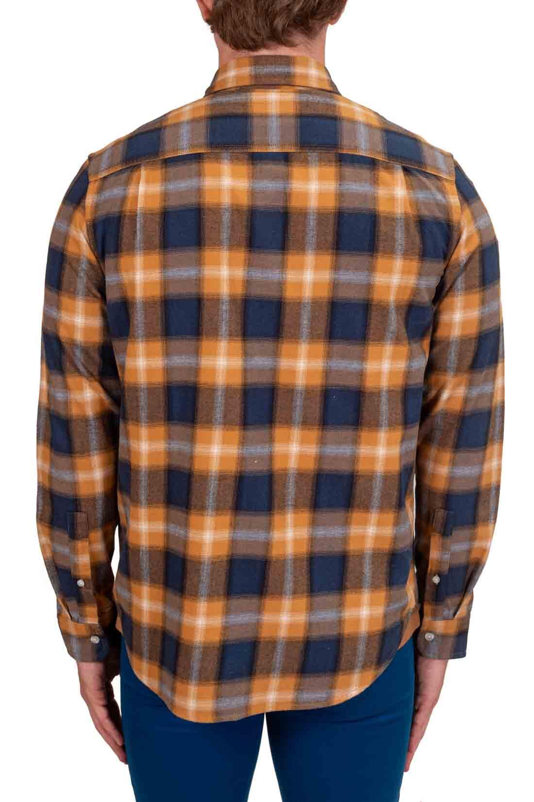 Camicia uomo in flanella di cotone scozzese 3/4