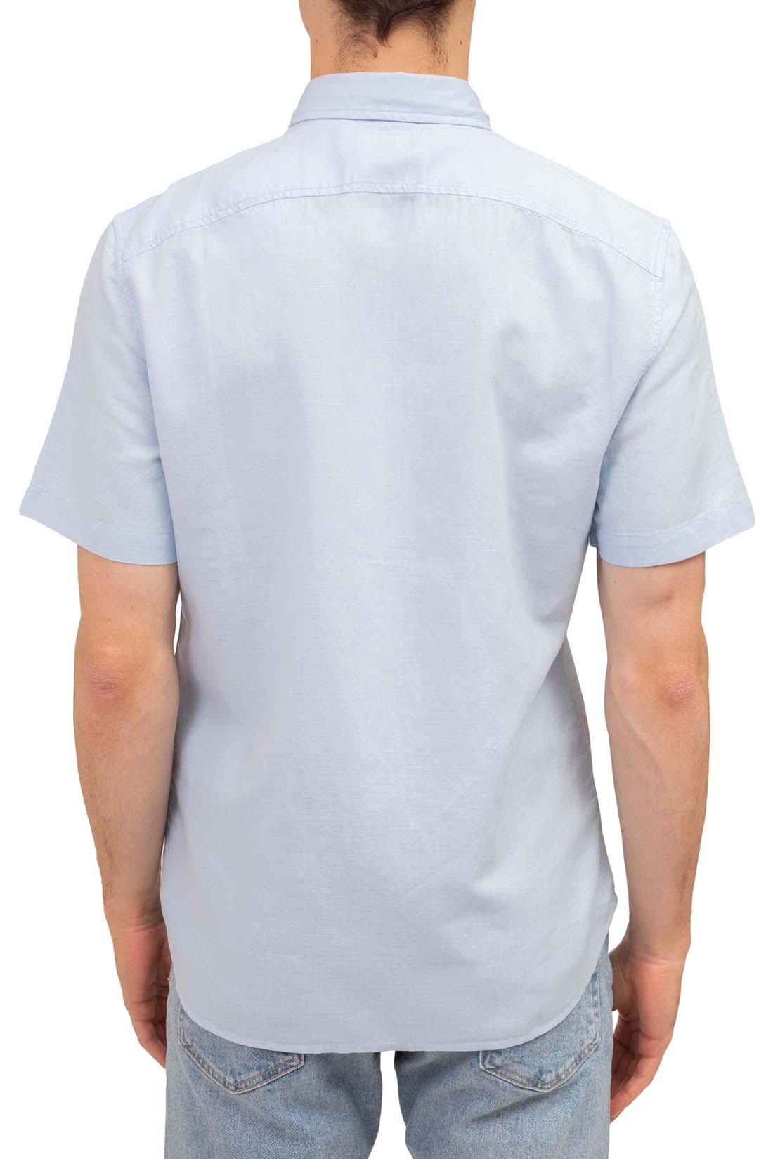 Camicia uomo slim in misto lino 3/4