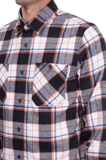 Camicia uomo scozzese con etichetta logo