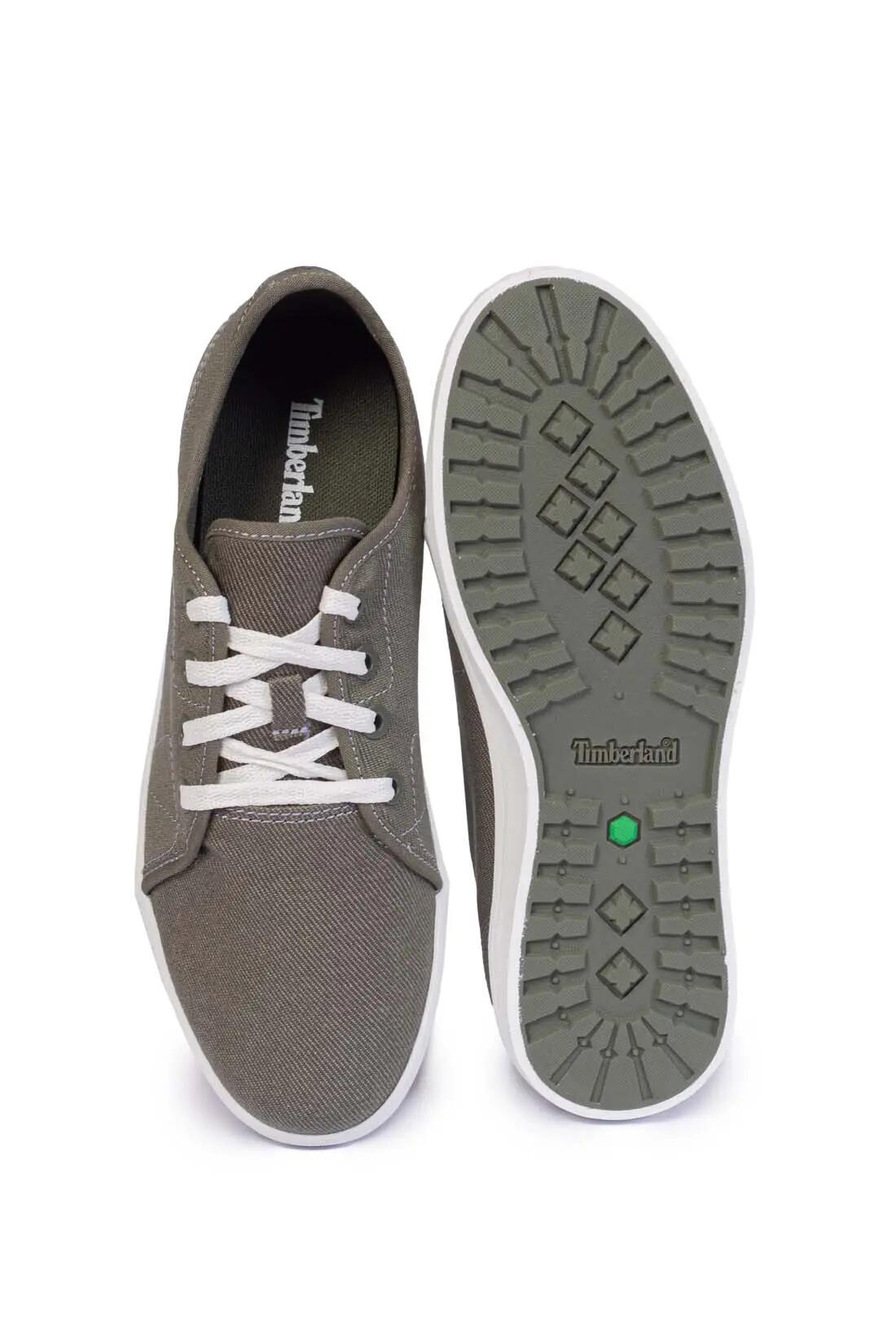 Mens Canvas Low Cut Trainers (Leaf Green) 4/4