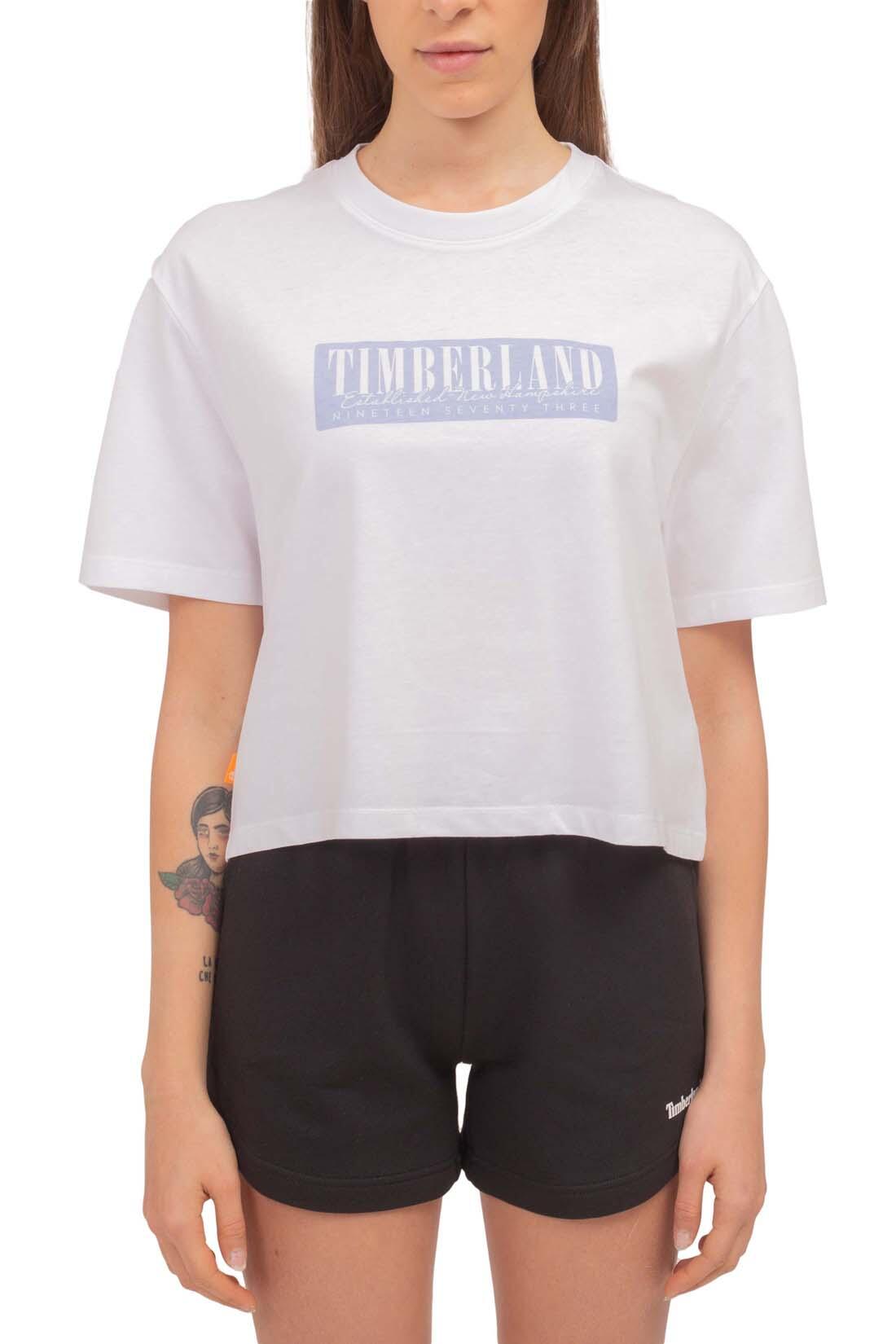 T-shirt donna relaxed crop con logo 2/4