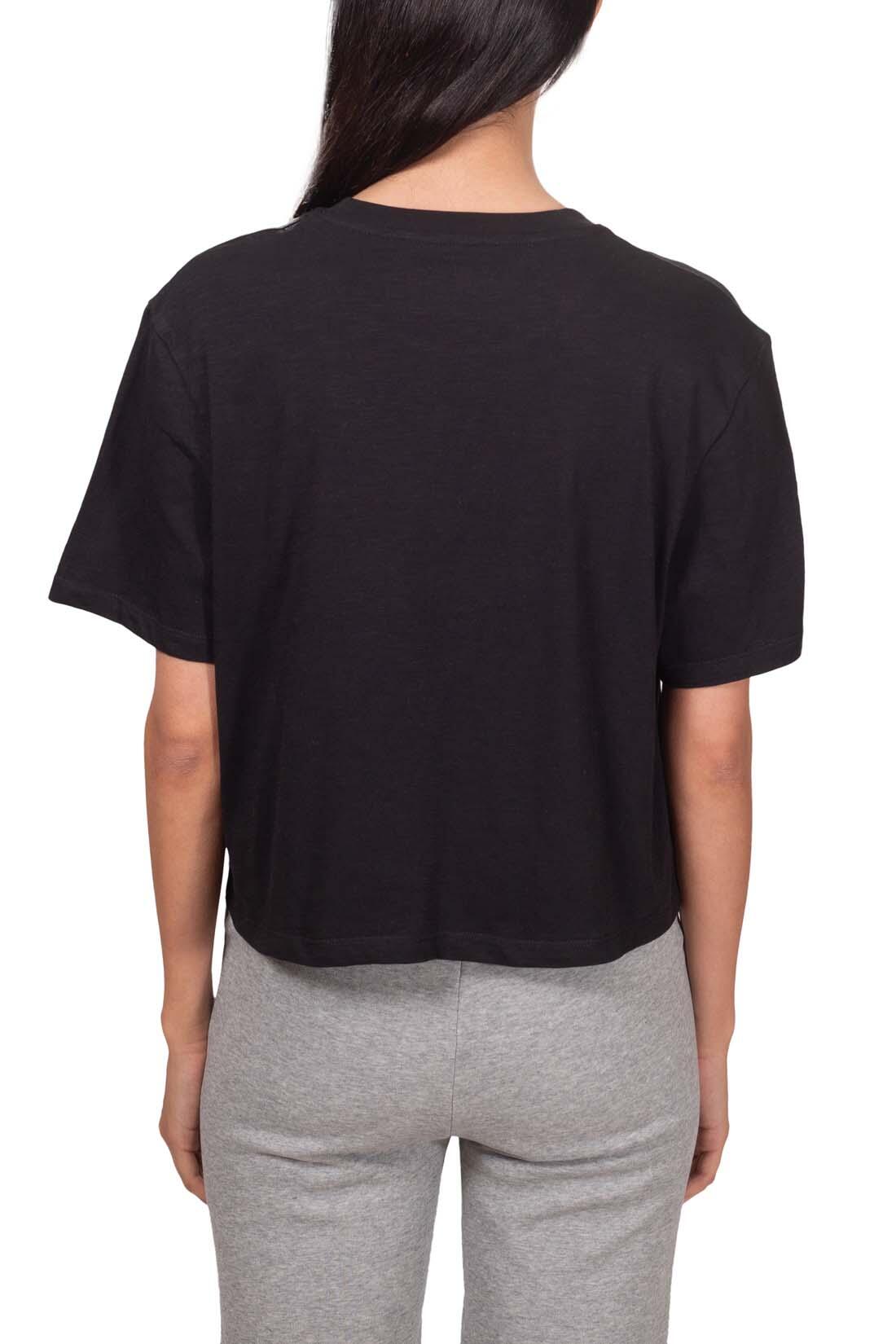 T-shirt donna crop relaxed in cotone fiammato  - Taglia S 3/5