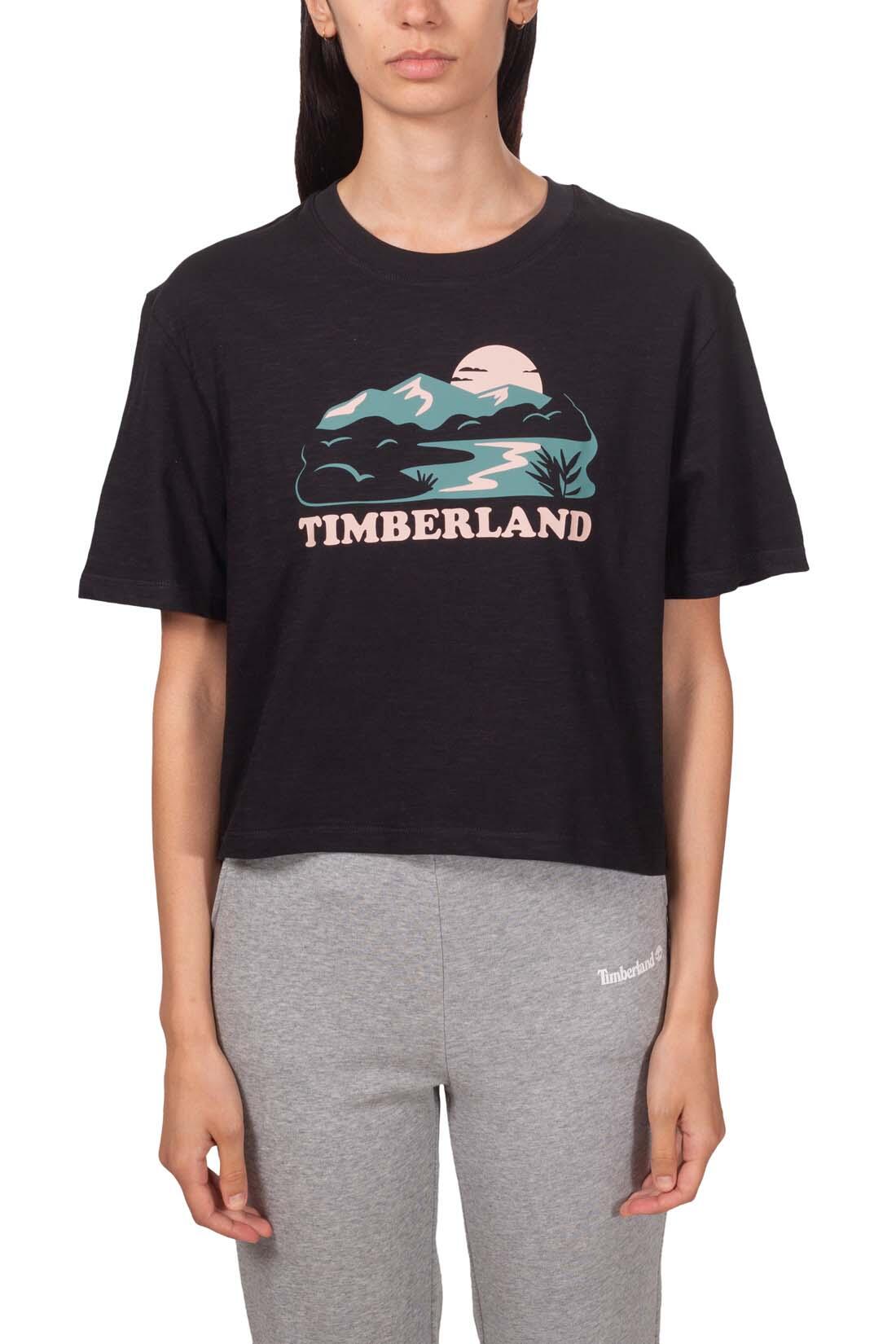 T-shirt donna crop relaxed in cotone fiammato  - Taglia S 2/5