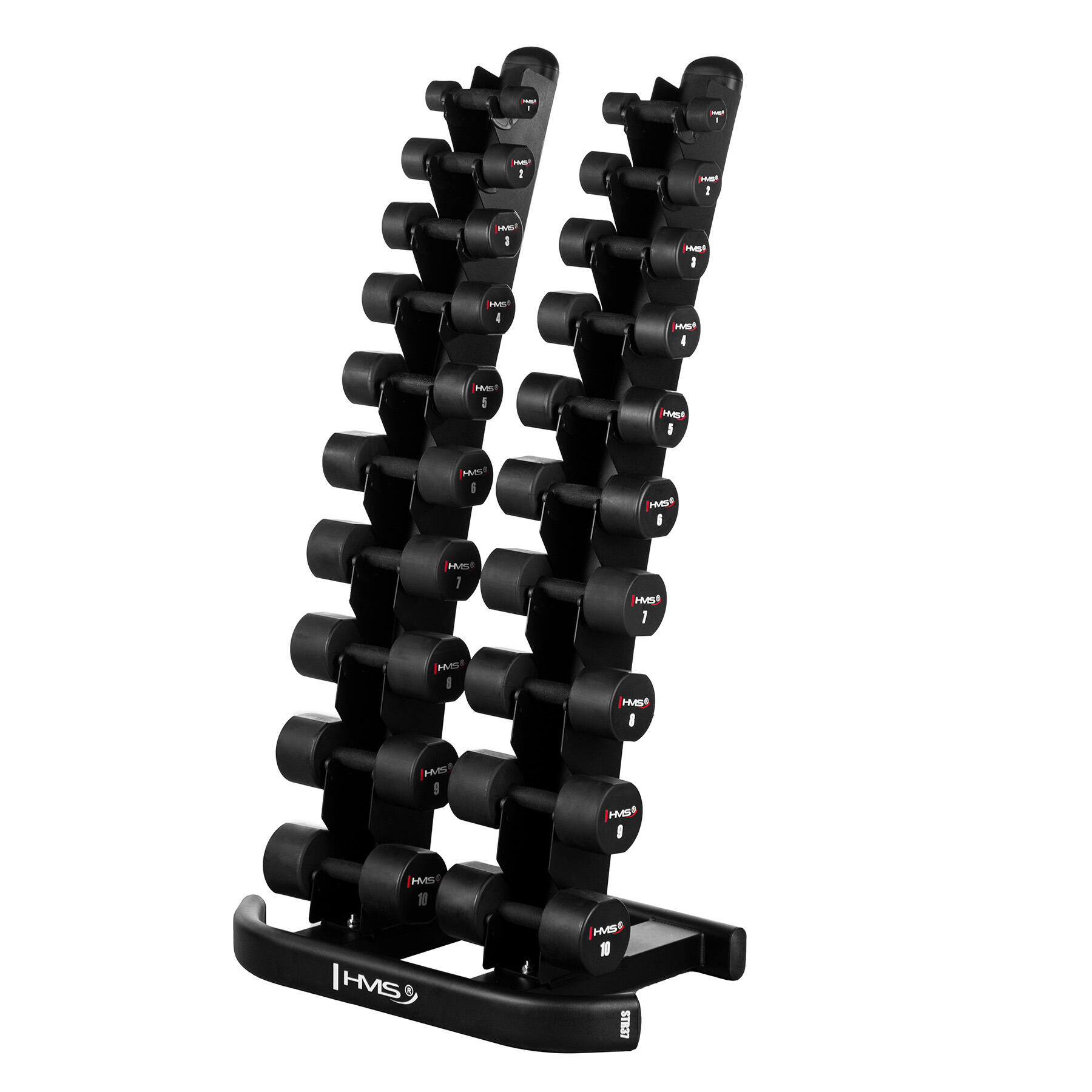 Sada 10 párů jednoruček HMS HPT 1-10 kg a stojanu STR37 2/7