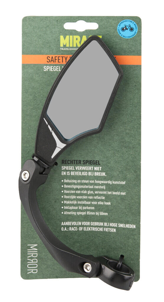 Espejo de Lujo Mirage Negro Derecho para Bicicletas Eléctricas 2/5