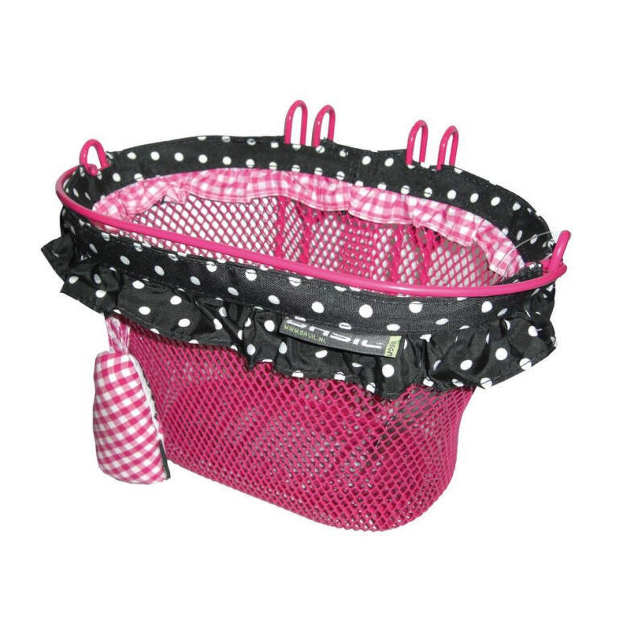 Basil - Panier Maille Avant Enfant Basil Jasmin Baboushka - Panier Vélo - Noir|rose - No Size - Decathlon
