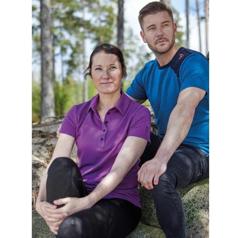 Polo Evin Violet pour femme en Mérinos et Tencel - Violet 3/4