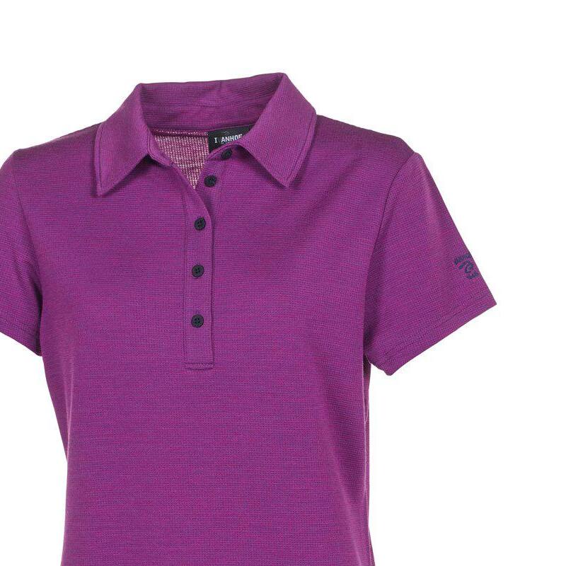 Polo Evin Violet pour femme en Mérinos et Tencel - Violet 2/4