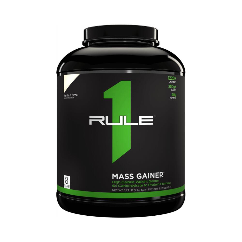 RULE1 Rule1 R1 Mass Gainer (5,7lbs) Vanilla Crème - Aumento di peso - Con creatina
