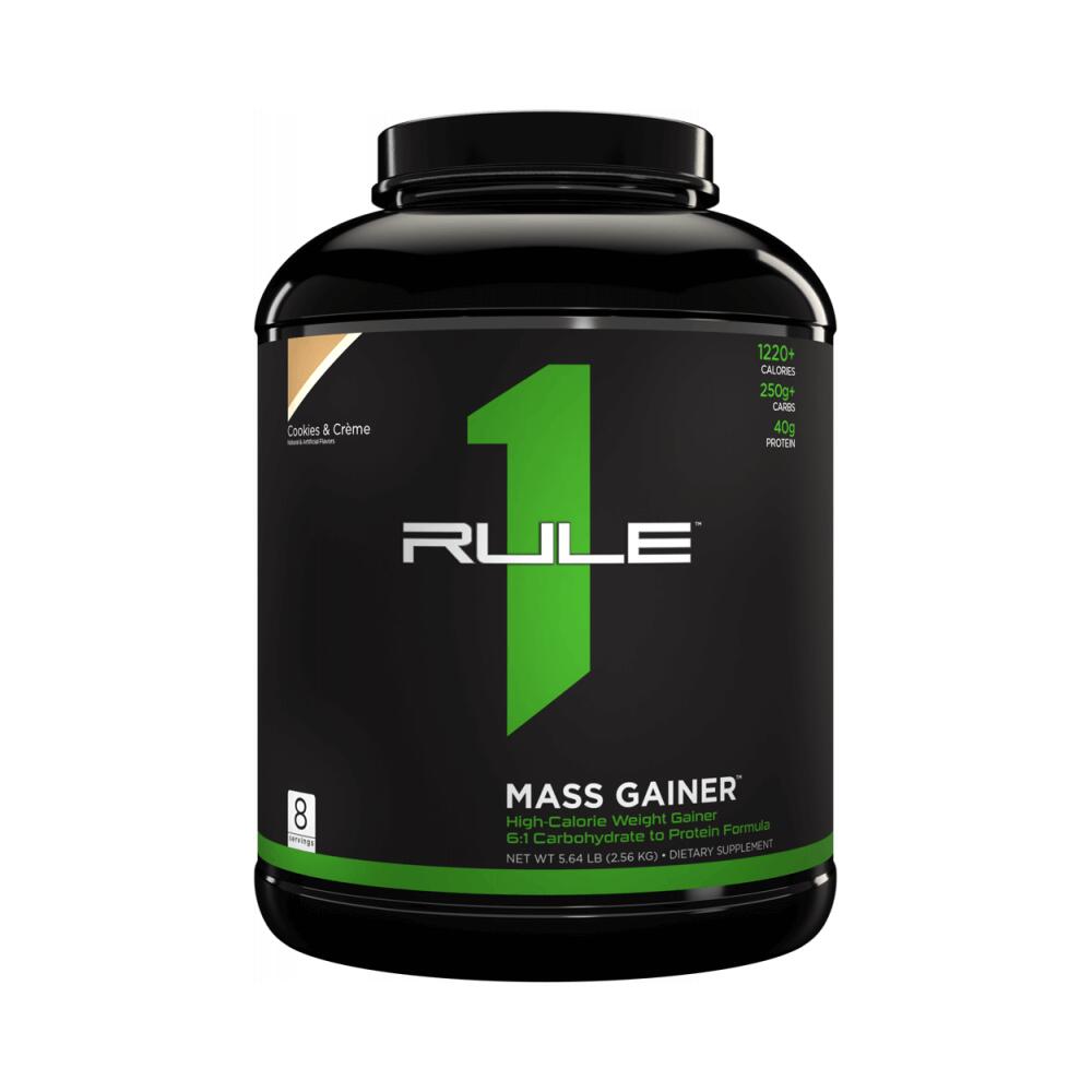 RULE1 Rule1 R1 Mass Gainer (5,7lbs) Cookies & Crème - Aumento di peso - Con creatina