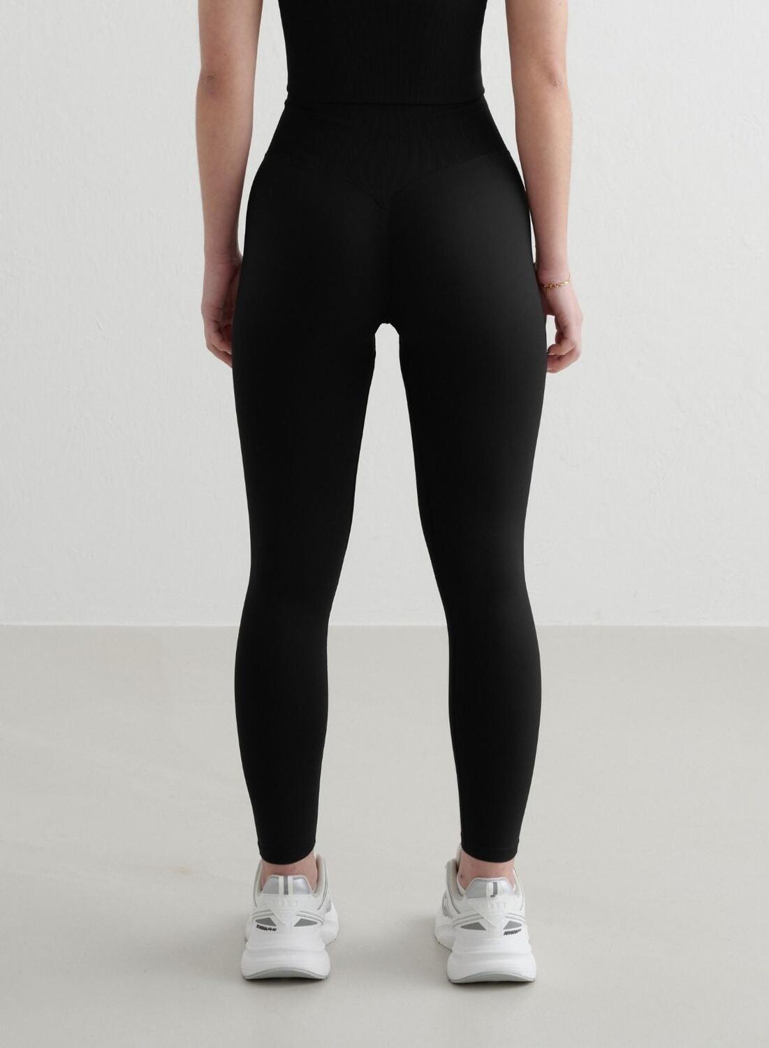 Dames Legging Petite Naadloos Zwart 2/4