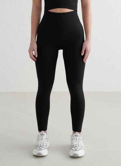 Femme Leggings Petite Sans Couture Noir