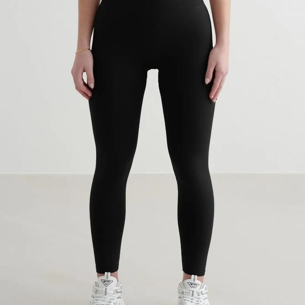 Women's Tights Seamless High-Waisted Squat Proof Petite Shape Black