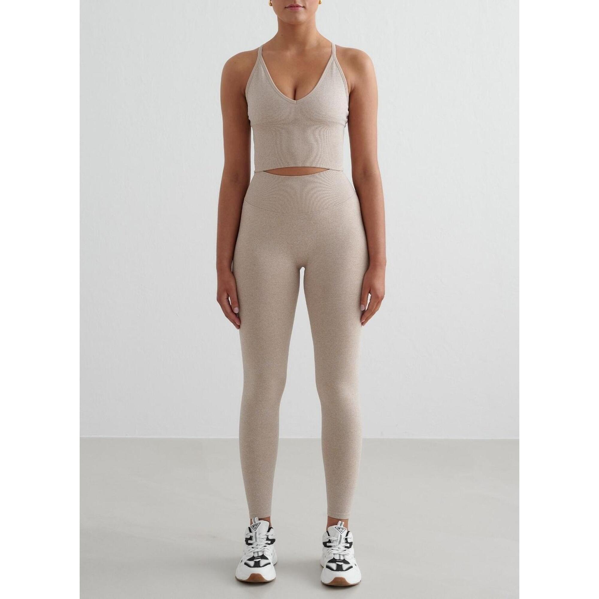 Aim'n - Femme Leggings Sans Couture Beige - Legging - Beige - Decathlon