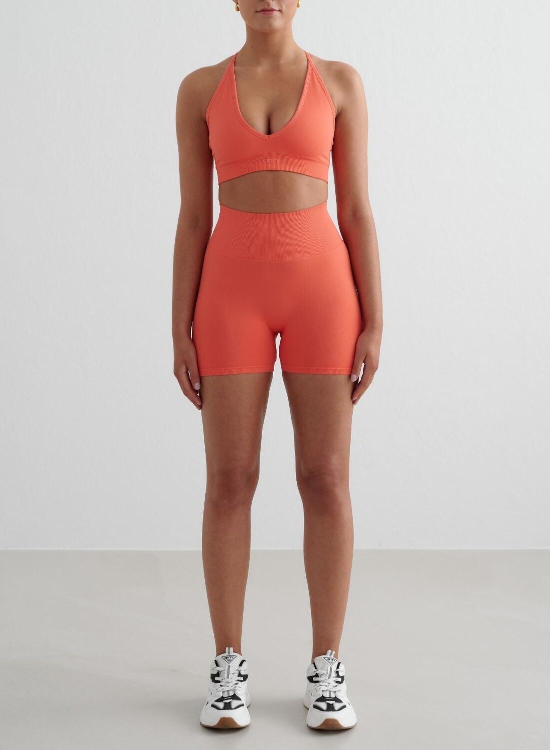 AIM'N Dames Yoga Short Mini Naadloos Oranje