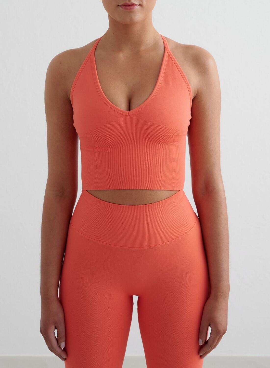 AIM'N Damen Yoga Sport-BH Nahtlos Cross Back Bralette Orange
