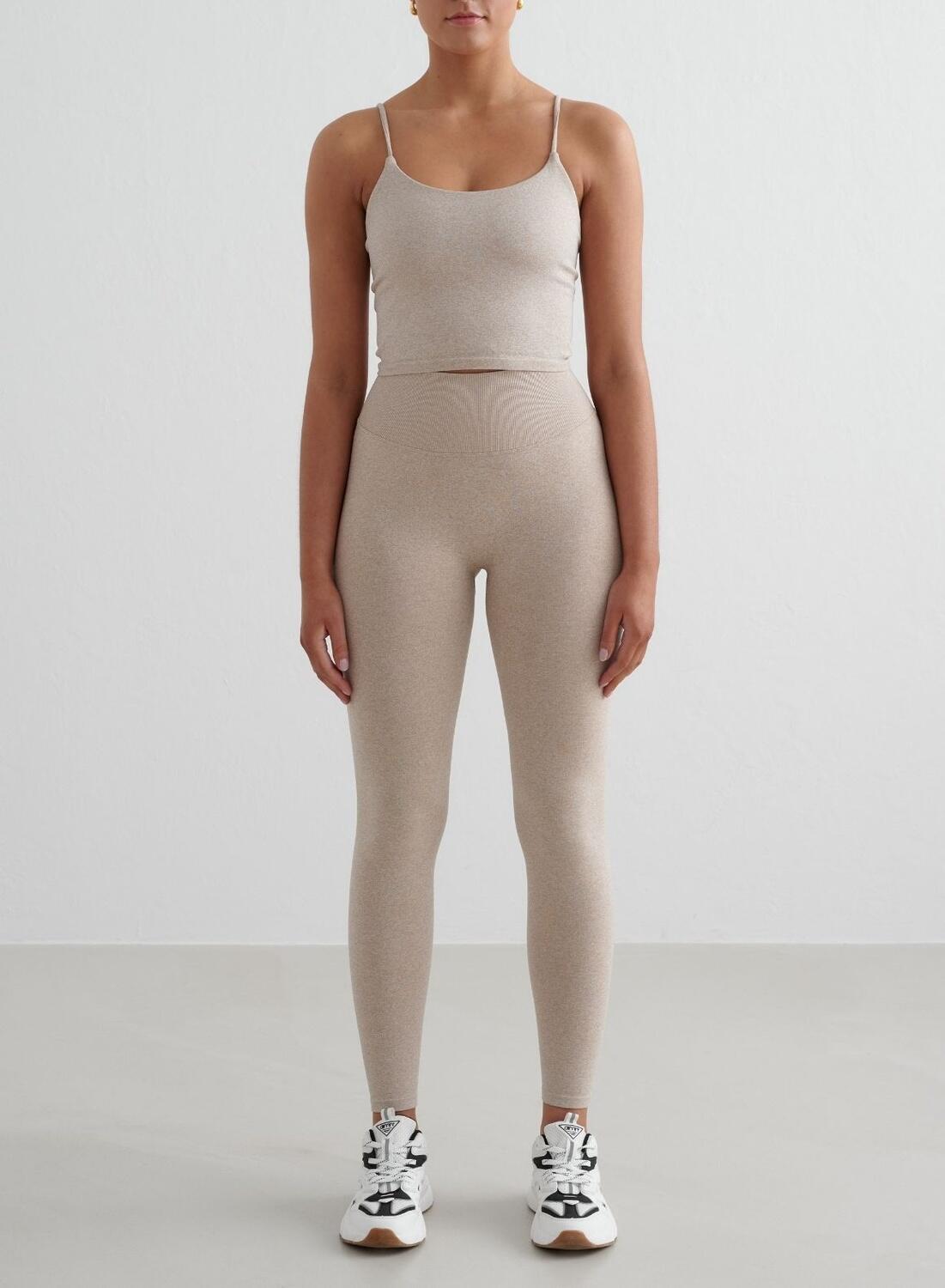 Femme Débardeur à Bretelles Sans Couture Beige 3/6