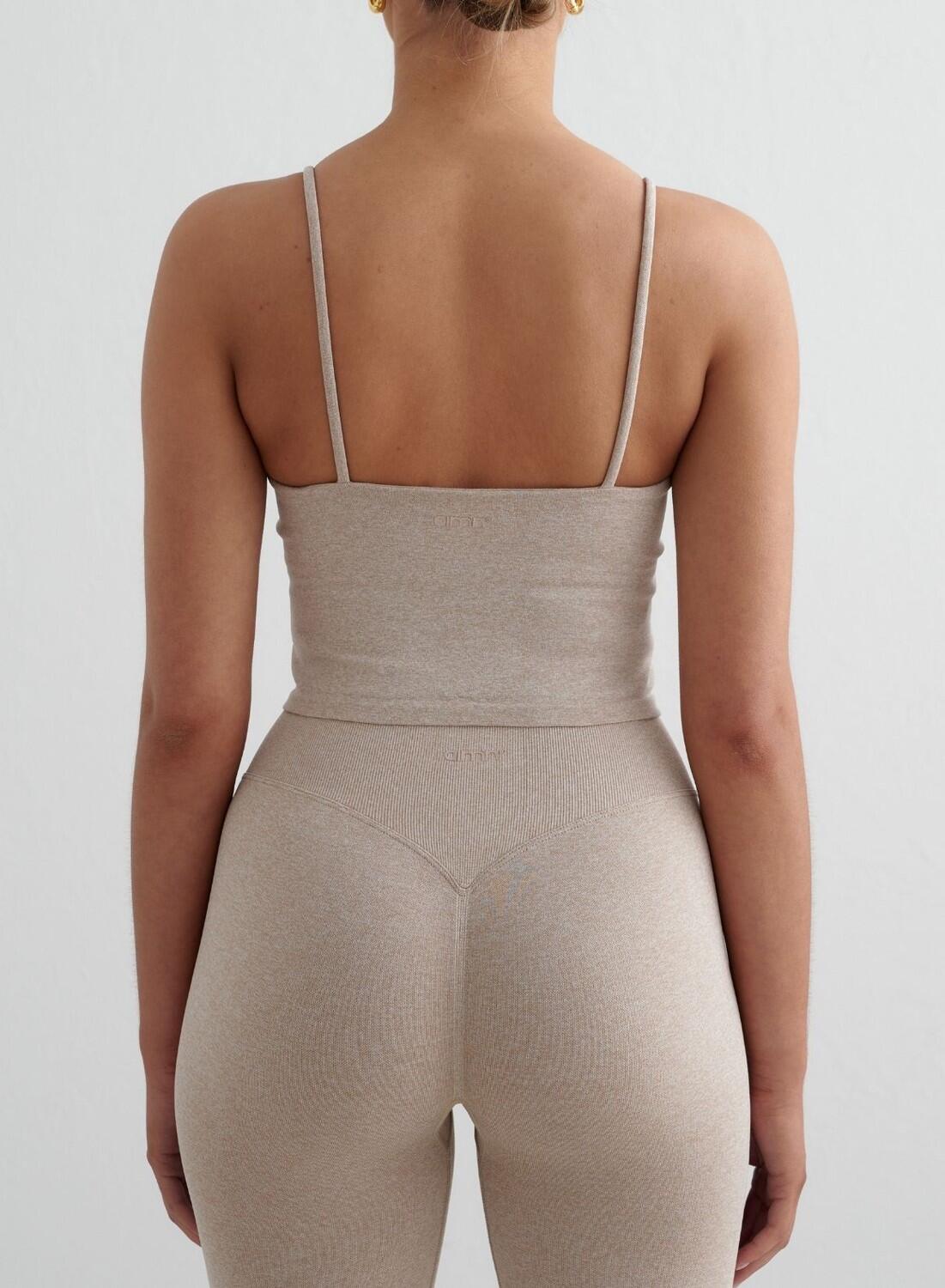 Femme Débardeur à Bretelles Sans Couture Beige 2/6