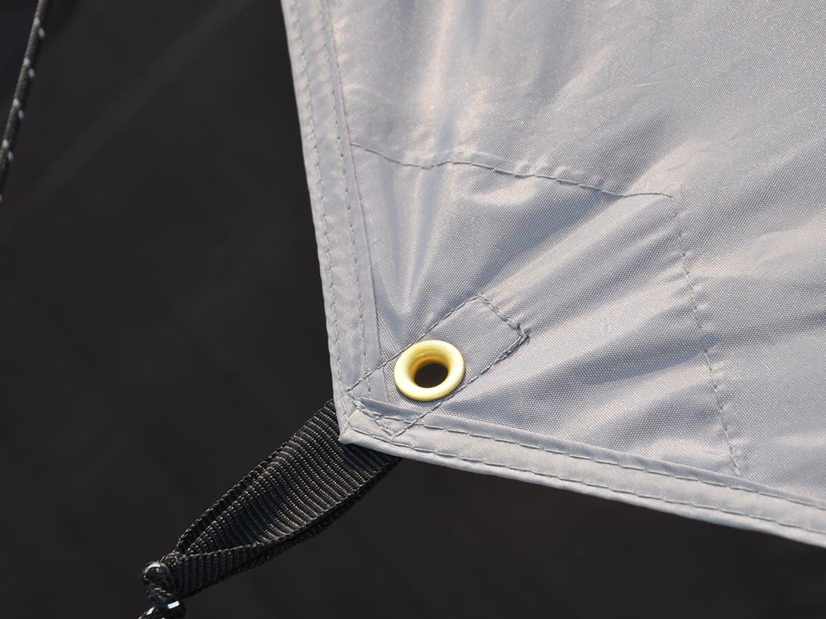 Voile d'ombrage auvent Spirit 330x310cm avec 2 mâts - Protection solaire anti UV 7/7