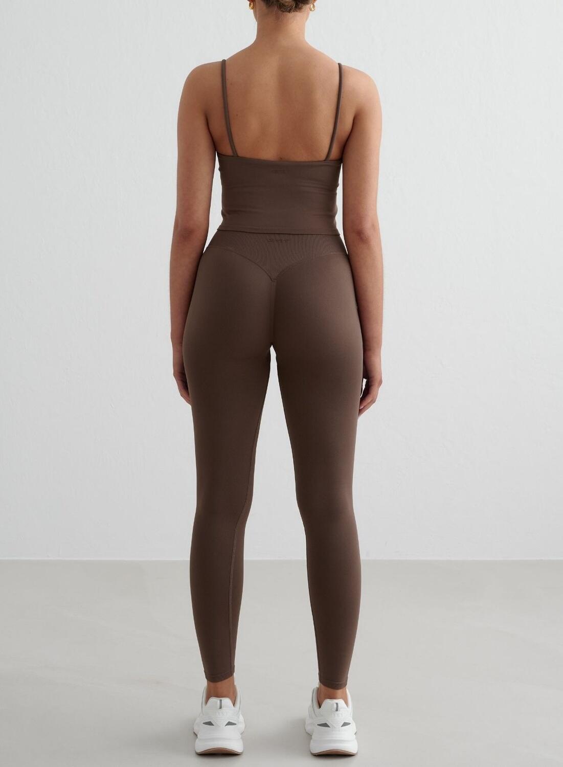 Femme Débardeur à Bretelles Sans Couture Marron 4/4