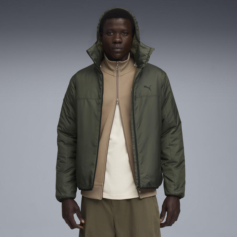 Męska lekko wyściełana kurtka Essentials PUMA Dark Olive Green