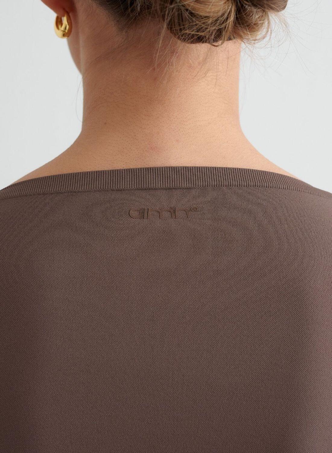 Femme Haut Cache-cœur Sans Couture Manches Longues Marron 6/6
