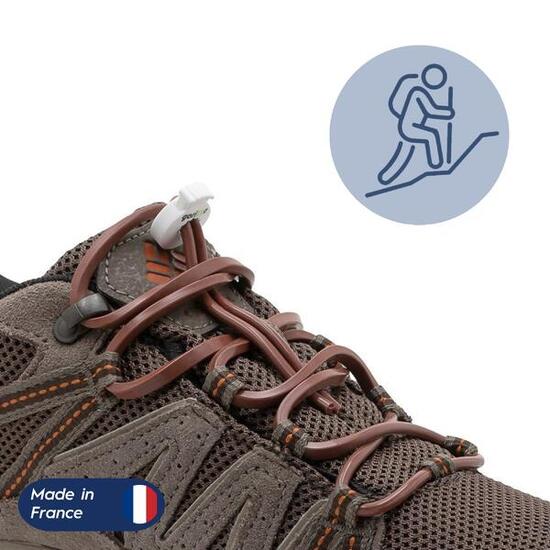 Runde Elastische Schnürsenkel Für Wanderschuhe Silikon - Schwarz