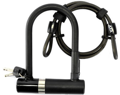 Veiligheids u-slot newton ul met kabel 1000 x 8 mm zwart