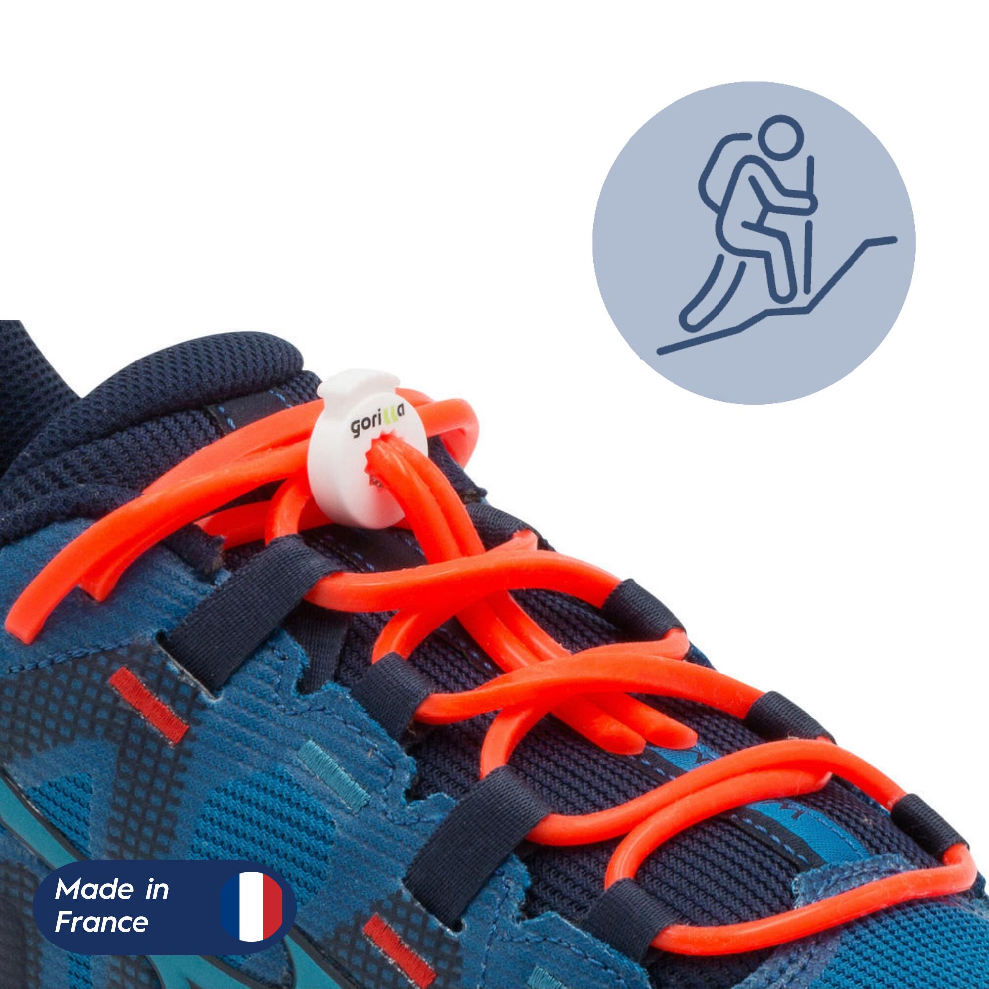 LACETS GORILLA Cordões elásticos de silicone para caminhadas Gorilla