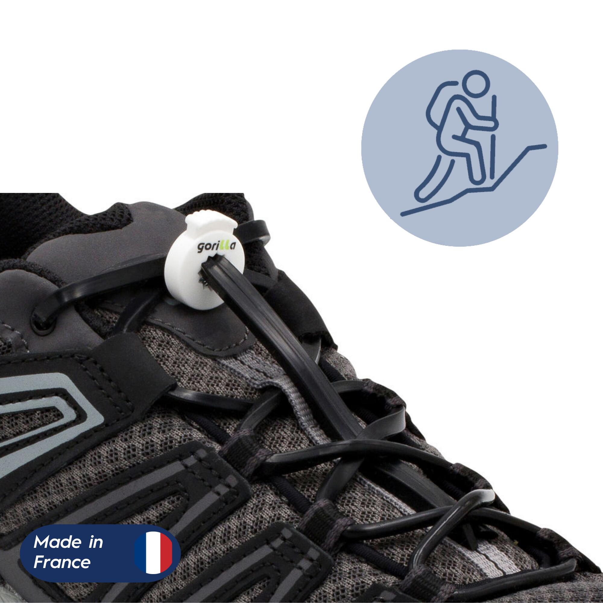 LACETS GORILLA Cordões elásticos de silicone para caminhadas Gorilla