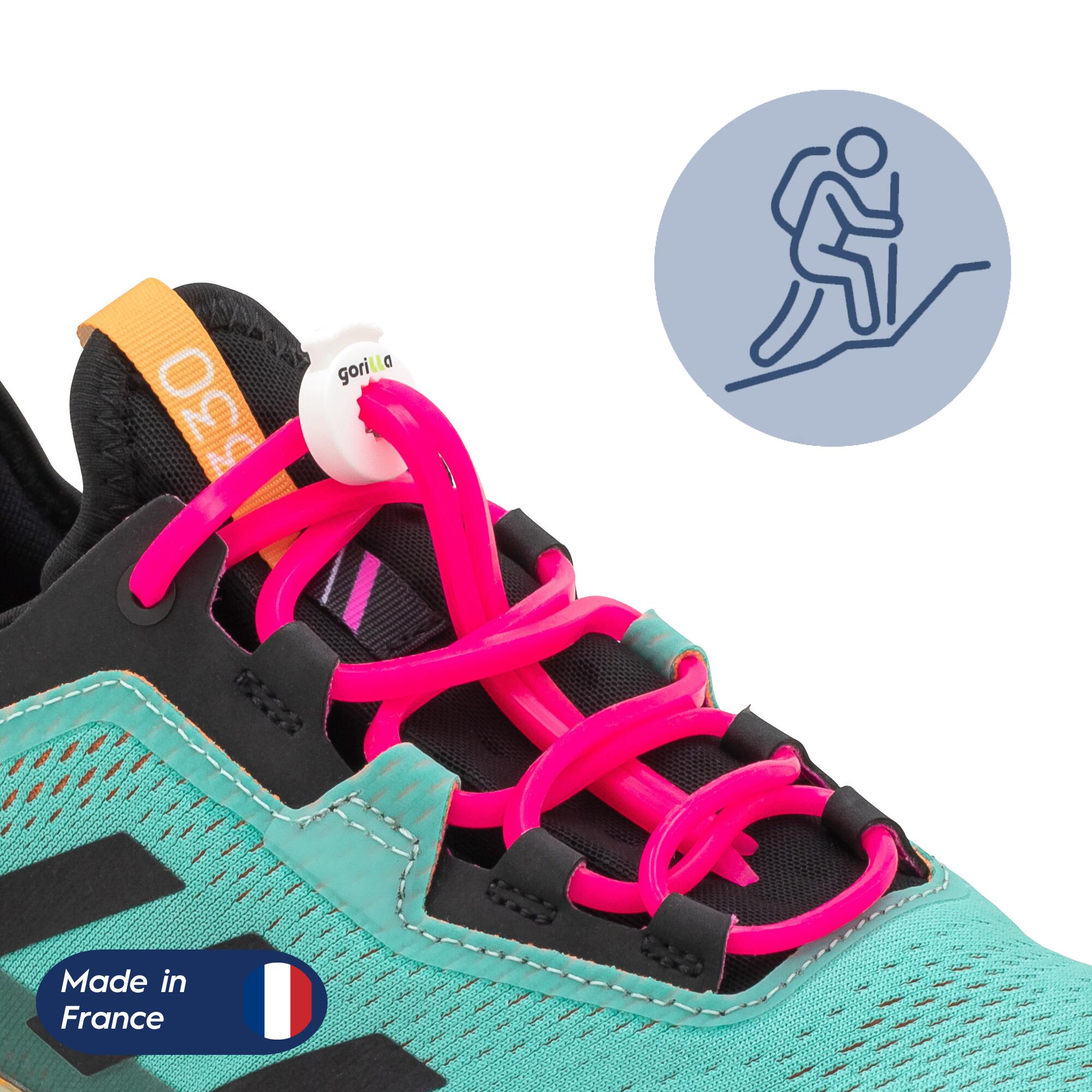 LACETS GORILLA Cordões elásticos de silicone para caminhadas Gorilla