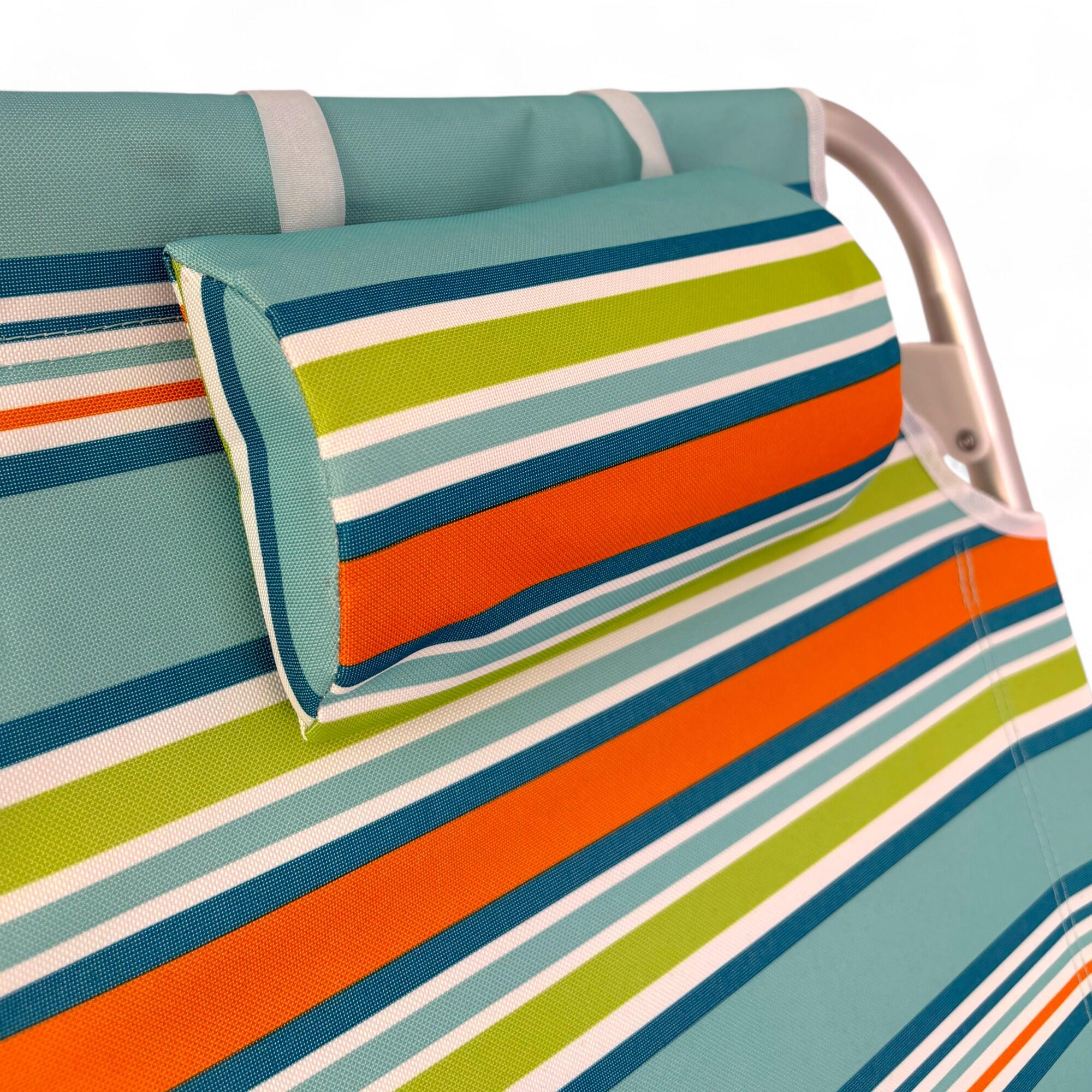 Silla de Playa Mochila Plegable, reclinable, 4 Pos., Altura Asiento 21 cm 4/6