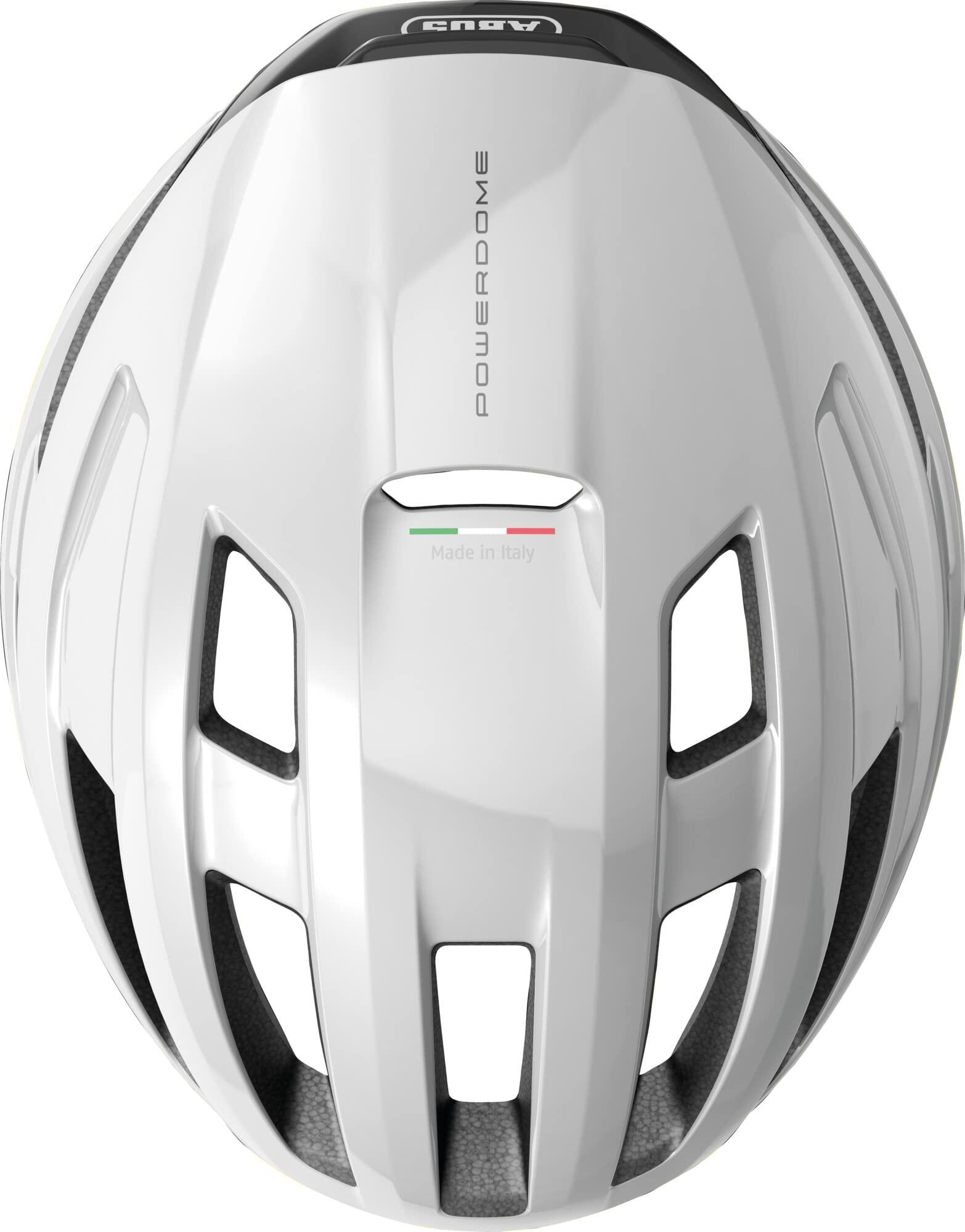 Abus PowerDome Rennradhelm in Shiny White, Größe M 54-58 cm 4/7