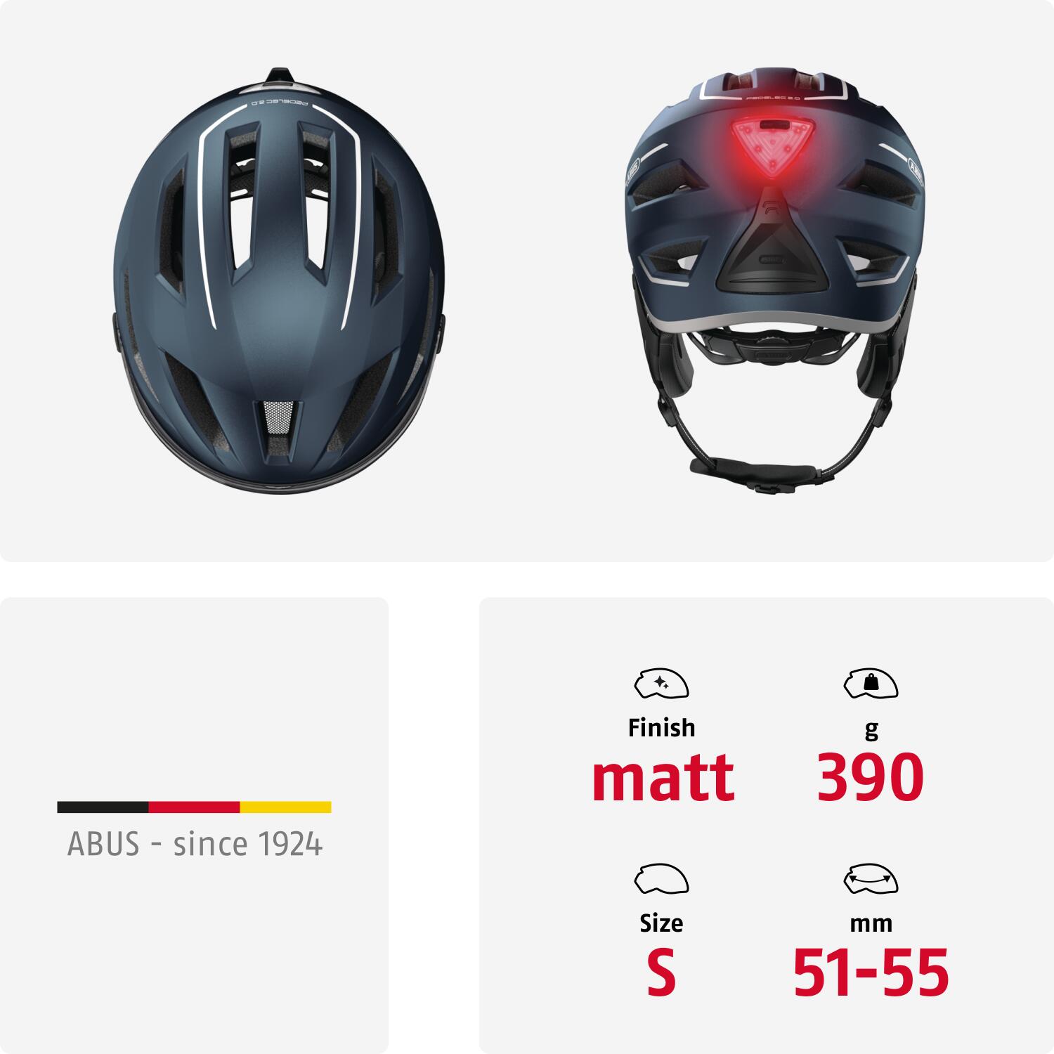 Abus Pedelec 2.0 ACE Fietshelm Midnight Blauw S 51-55cm | Decathlon
