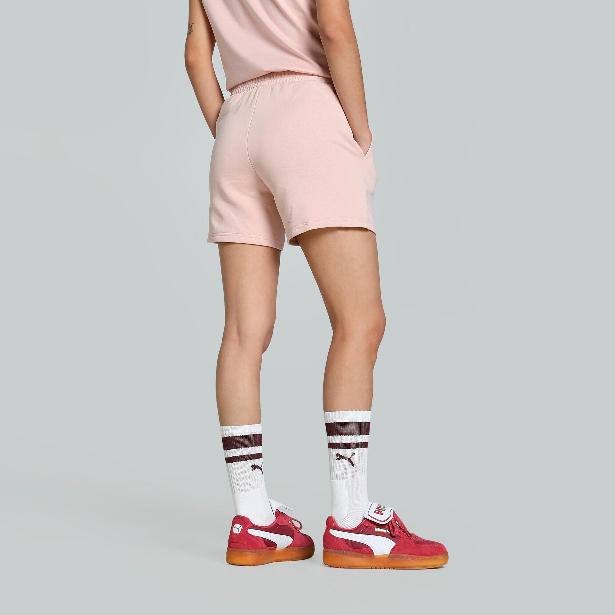 Shorts a vita media ESS ELEVATED da 5" da donna PUMA Rose Quartz Pink 7/7