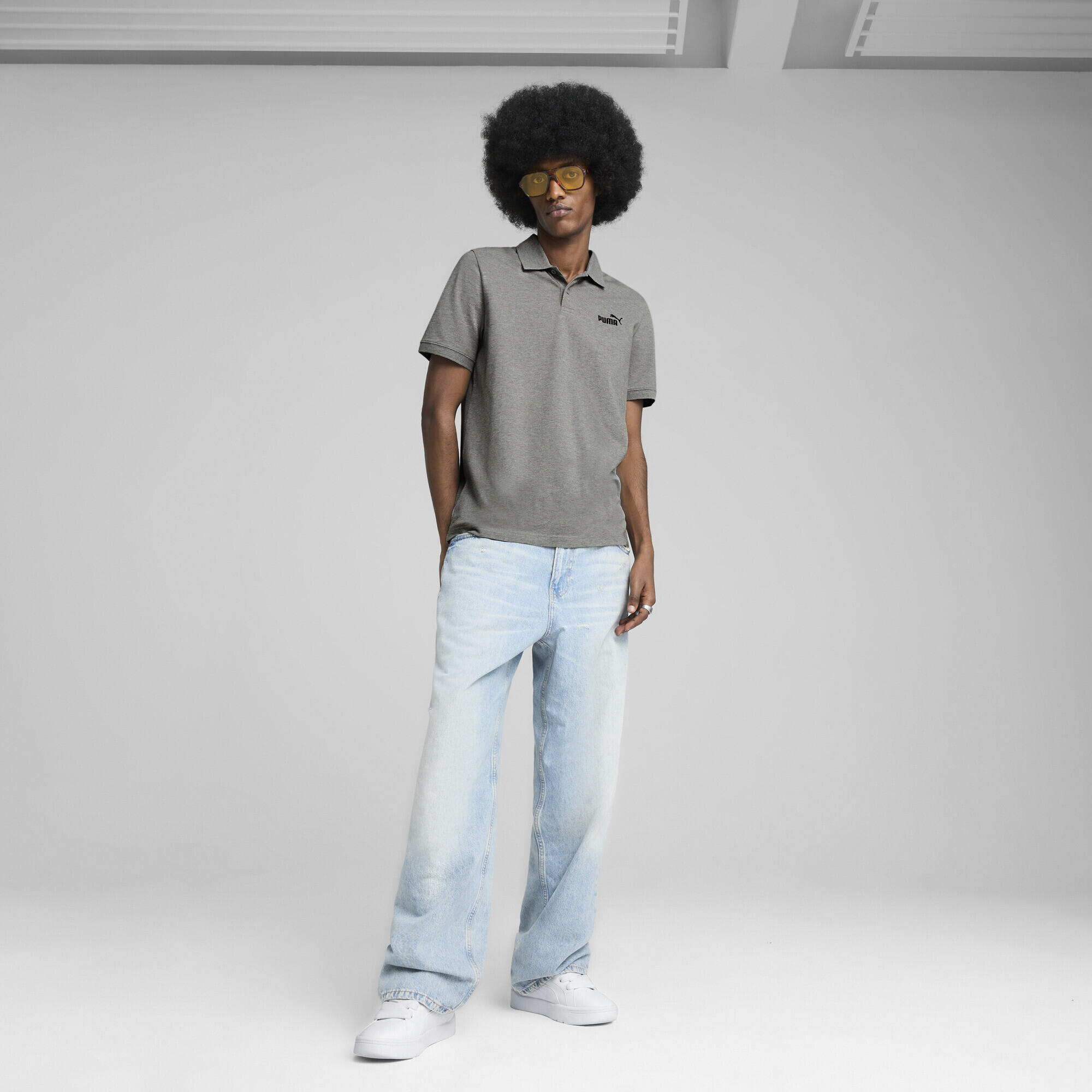 Polo in piqué con logo Essentials N. 1 da uomo PUMA 4/6