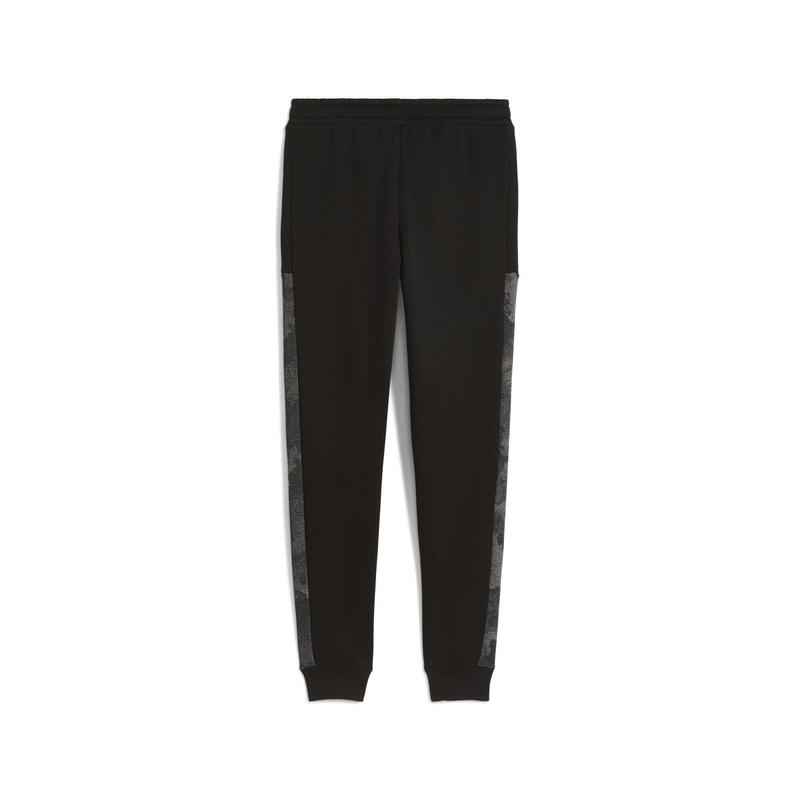 Pantalon copii elastic în talie, fleece Essentials Camo, negru PUMA