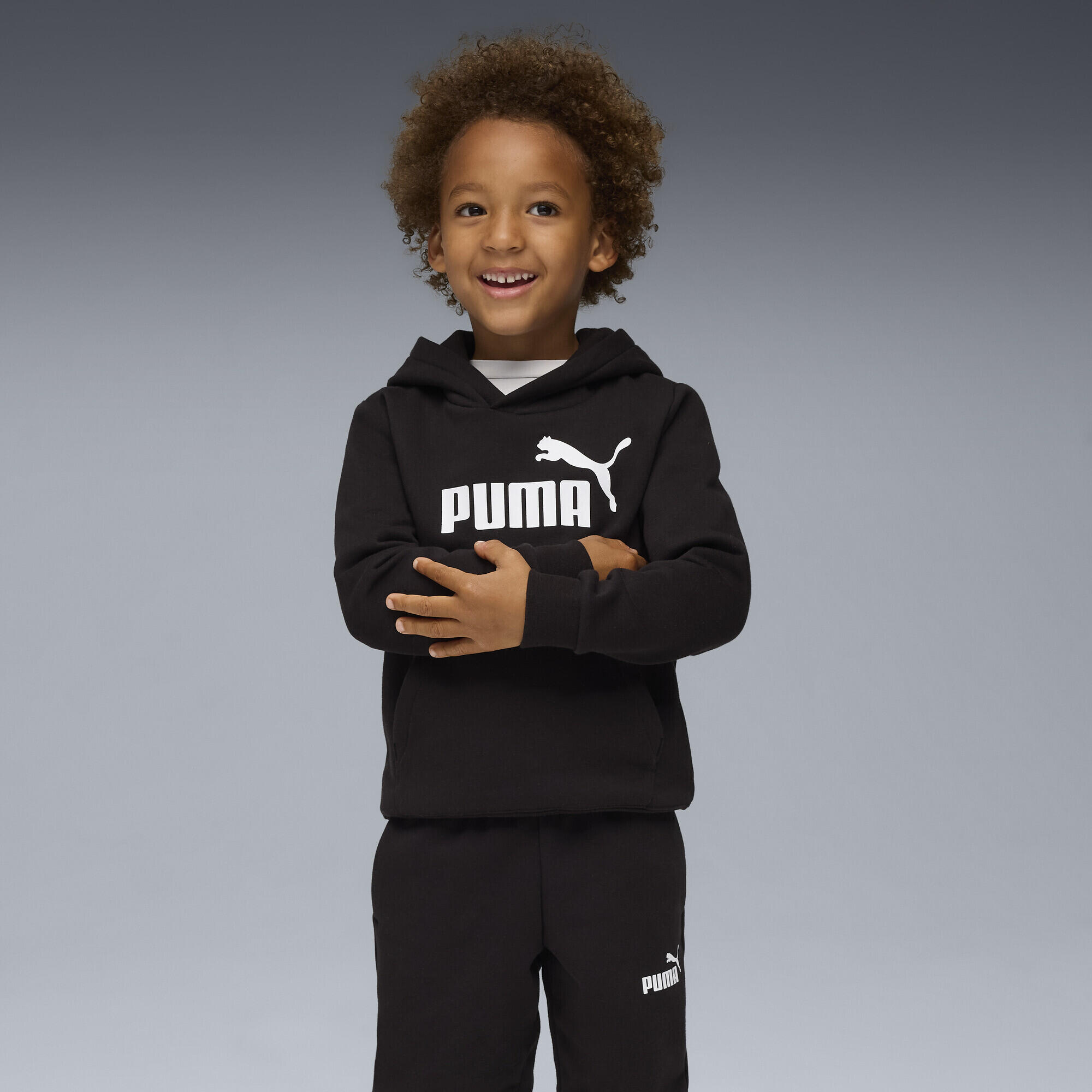 Trening alergare copii cu glugă, Essentials No.1 Logo, negru PUMA 4/7