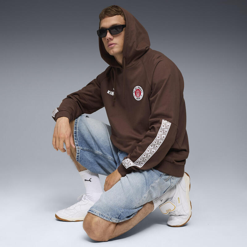 Męska bluza z kapturem FC St. Pauli KING PUMA Espresso Brown White